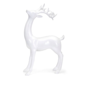 17.5 Classical Crisp White Decorative Standing Reindeer Sculpture - All