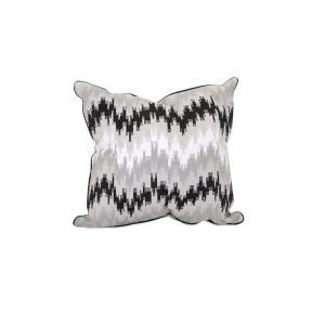 13 Frequency Fine Tuned Jet Black and Haze Gray Corded Decorative Throw Pillow - All