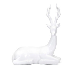 13 Classical Crisp White Decorative Resting Reindeer Sculpture - All