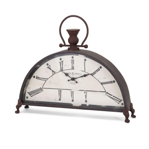 20.75 x 17.75 Vintage Inspired Semi Circle Roman Numeral Table Clock - All
