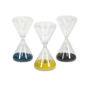 Set of 3 Keeping Time Yellow Blue and Gray Sand Glass Hourglasses 12 - All
