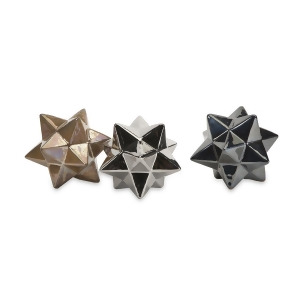 Set of 3 Pewter Silver and Gold Decorative Stars 5 - All