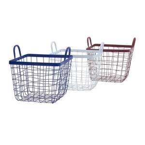 Set of 3 Red White and Blue Thats American Decorative Wire Baskets 12 - All