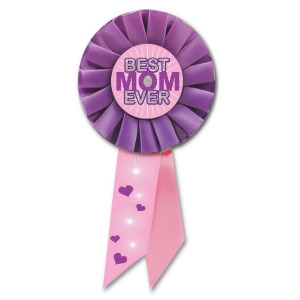 Pack of 6 Pink and Purple Best Mom Ever Mother's Day Rosette Ribbons 6.5 - All