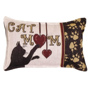 Set of 4 Cat Mom Feline Love Rectangular Decorative Tapestry Throw Pillows 12 - All