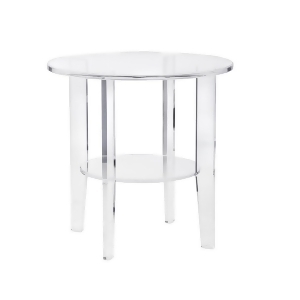 23.75 Clearly Winning Crystal Clear Round Decorative Accent Table - All