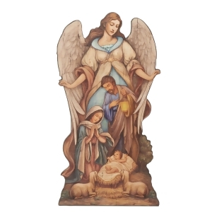20 Joseph's Studio Holy Family with Angel Religious Plaque with Easel and Base - All