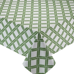 Decorative Elegant Green and White Bamboo Lattice Printed Tablecloth 52x 52 - All