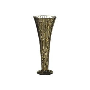 15.75 Brown Boa Decorative Hand Set Mosaic Glass Vase - All