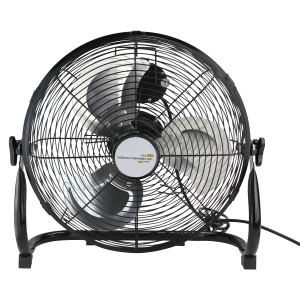 14 Jet Black Three Speed Adjustable Tilt Portable Floor Fan - All