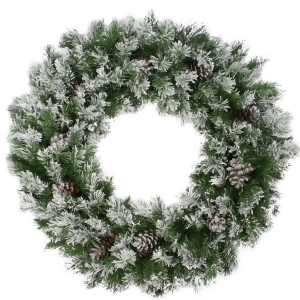 36 Flocked Angel Pine with Pine Cones Artificial Christmas Wreath - All