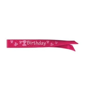 Pack of 6 Hot Pink Baby Girl 1st Birthday Party Satin Sash - All