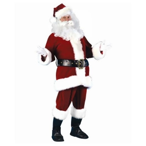 7-Piece Deluxe Plush Velour Santa Claus Christmas Suit Costume Adult Men's Plus Size - All