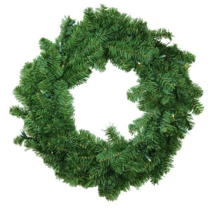 24 Battery Operated Canadian Pine Artificial Christmas Wreath Clear Led Lights - All