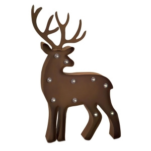 21 Whimsical Brown Rustic Metal Standing Led Lighted Reindeer Marquee - All