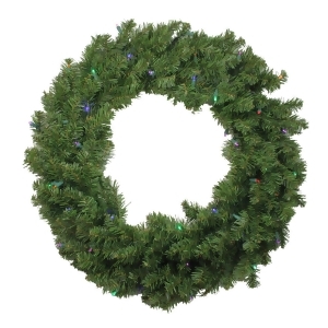 24 Battery Operated Canadian Pine Led Artificial Christmas Wreath Multi Lights - All