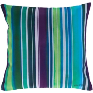20 Blue and Green Multi-Color Nautical Stripe Square Outdoor Pillow Shell - All