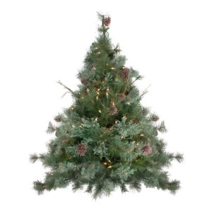 3' x 40 Pre-Lit Country Mixed Pine Artificial Christmas Wall or Door Tree Clear Lights - All