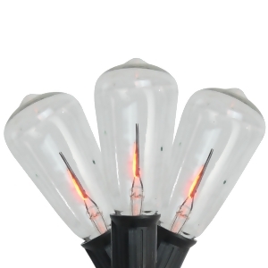 Set of 10 Flickering Edison Bulb Halloween Light Set Black Wire - All