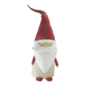 26 Beige and Red Santa Claus Gnome with Plaid Hat Christmas Decoration - All