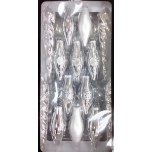 36-Piece Silver Collection Asymmetrical Christmas Ornament Set - All