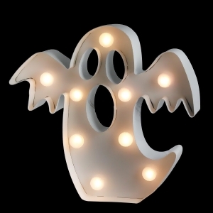 9.25 Led Lighted Battery Operated White Marquee Ghost Halloween Decoration Clear Lights - All