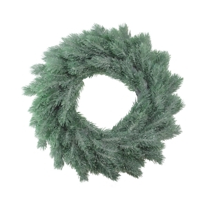 16 Decoratively Frosted Green Pine Artificial Christmas Wreath- Unlit - All