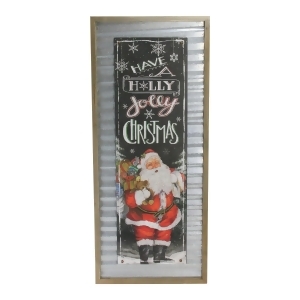 31.5 Red and Black Have a Holly Jolly Christmas Decorative Santa Wall Plaque - All