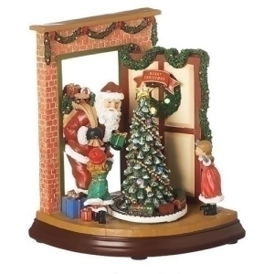 9 Musical Led Open Door Rotating Christmas Santa Figure - All