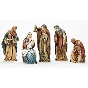 5-Piece Traditional Religious Smiling Kings Nativity Set 14 - All