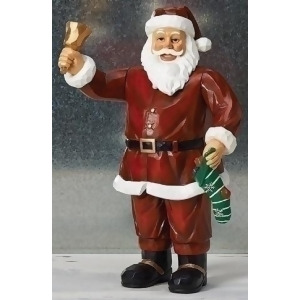 11.25 Wind Up Musical Moving Christmas Santa Claus Ringing Bell Figurine - All
