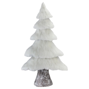 17.25 Small Rustic Birch Wood Tree with Faux Snow Canopy Christmas Decoration - All