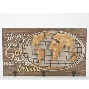 23.5 Brown and White Globe Wall Plaque - All
