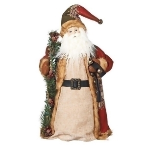 18 Patchwork Plaid Santa Claus Decorative Christmas Tree Topper or Figurine - All