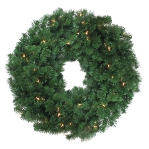 30 Pre-Lit Deluxe Windsor Pine Artificial Christmas Wreath Clear Lights - All
