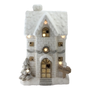 22.5 Led Lighted Musical Snowy Brick House Christmas Decoration - All
