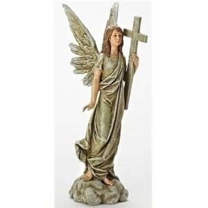 25 Josephs Studio Angel Holding Cross Garden Statuary - All