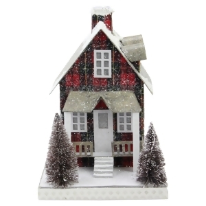 9.5 Holiday Moments Led Lit Holiday Tartan House Christmas Decoration Warm White Lights - All
