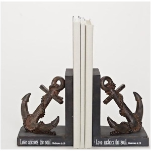 Set Of 2 Bronze Anchor Bookends 7.75 - All