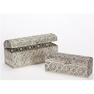 Set of 2 Decorative Metal Nesting Boxes 12.25 - All