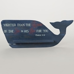 14.25 Blue Religious Whale Wall Plaque - All