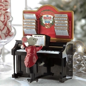 7.75 Mr. Christmas Magical Maestro Mouse with Piano Musical Table Top Decoration #14687 - All