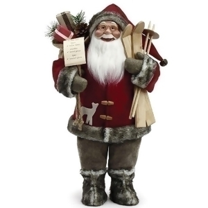 18 Santa Claus with Skis and Fur Boots Christmas Figure - All
