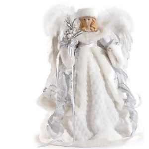 16 Religious White Velvet Angel Christmas Treetop figure - All