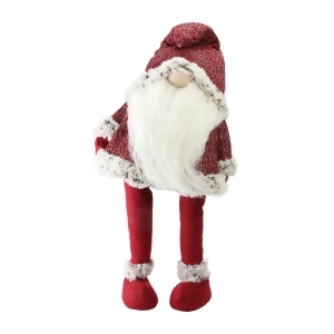 25.25 Lets Bounce Decorative Ruby Red and White Santa Claus Christmas Gnome - All