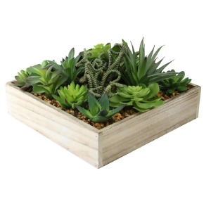 10 Decorative Artificial Succulent Plant Arrangement in a Garden Box - All