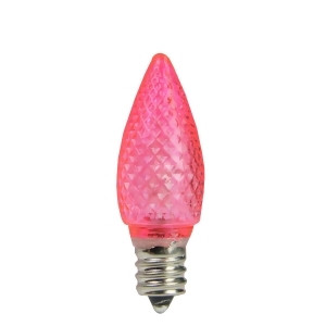 Pack of 25 Faceted Led C7 Pink Christmas Replacement Bulbs - All