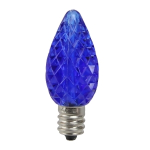 Pack of 25 Faceted C7 Led Blue Christmas Replacement Bulbs - All