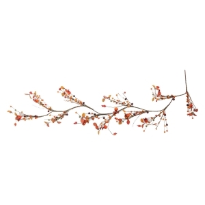 5' Autumn Harvest Artificial Berries and Leaves Rustic Twig Thanksgiving Garland Unlit - All