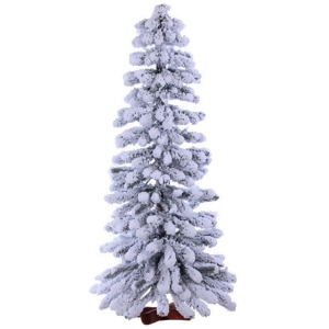 4' Flocked Winter Alpine Artificial Christmas Tree Unlit - All